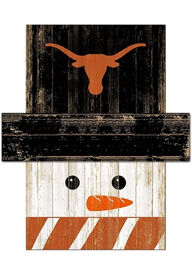 Texas Longhorns Snowman Head Sign - Burnt Orange