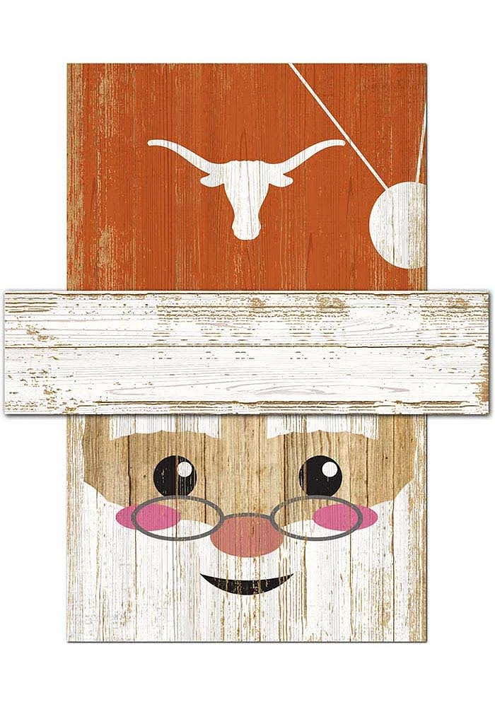 Texas Longhorns Santa Head Sign - Burnt Orange
