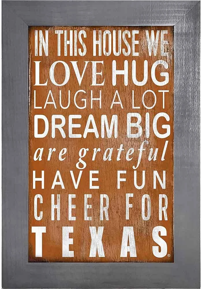 Texas Longhorns In This House Picture Frame - Burnt Orange