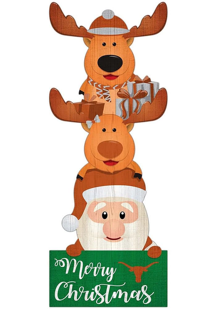 Texas Longhorns 31 Inch Santa Stack Leaner Sign - Burnt Orange