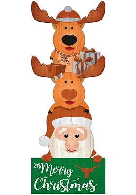 Texas Longhorns 31 Inch Santa Stack Leaner Sign - Burnt Orange