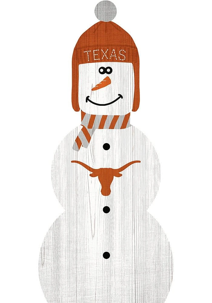 Texas Longhorns Snowman Leaner Sign - Burnt Orange