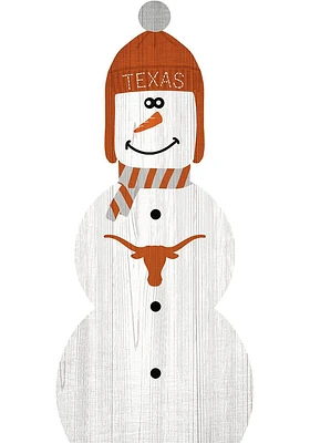 Texas Longhorns Snowman Leaner Sign - Burnt Orange