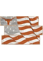 Texas Longhorns Flag 3 Plank Sign - Burnt Orange