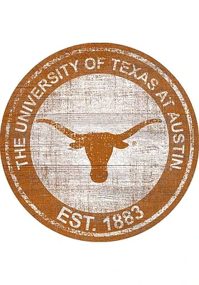 Texas Longhorns Round Heritage Logo Sign - Burnt Orange