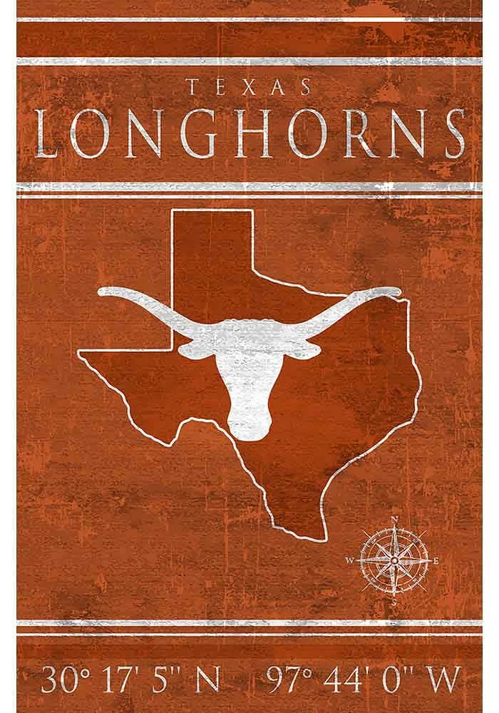 Texas Longhorns Coordinates 17x26 Sign - Burnt Orange