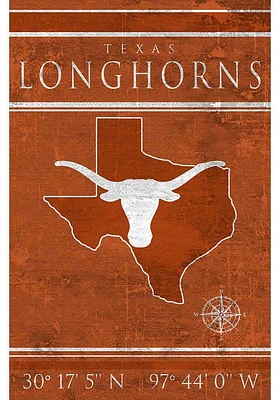 Texas Longhorns Coordinates 17x26 Sign - Burnt Orange