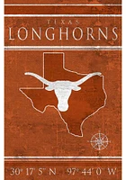 Texas Longhorns Coordinates 17x26 Sign - Burnt Orange