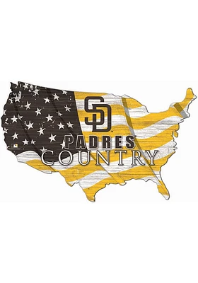 San Diego Padres USA Shape Flag Cutout Sign - Blue