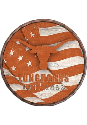 Texas Longhorns Flag 24 Inch Barrel Top Sign - Burnt Orange
