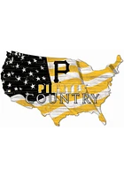 Pittsburgh Pirates USA Shape Flag Cutout Sign - Black