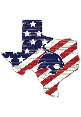 Texas State Bobcats 12 Inch USA State Cutout Sign - Maroon