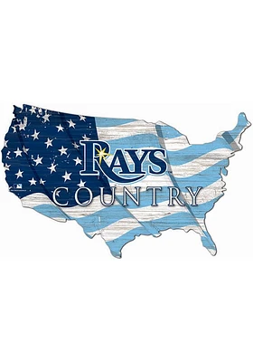 Tampa Bay Rays USA Shape Flag Cutout Sign - Navy Blue