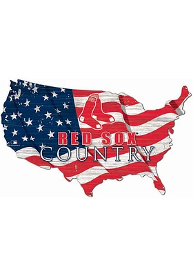 Boston Red Sox USA Shape Flag Cutout Sign - Red