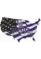 Colorado Rockies USA Shape Flag Cutout Sign - Purple