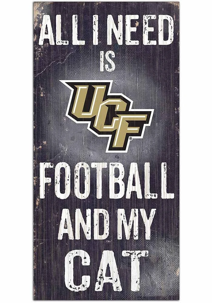 UCF Knights Football and My Cat Sign - Green