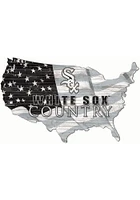 Chicago White Sox USA Shape Flag Cutout Sign - Black