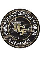 UCF Knights Distressed Round Sign - Green