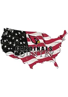 Arizona Cardinals USA Shape Flag Cutout Sign - Black