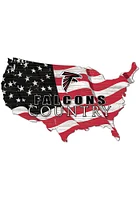 Atlanta Falcons USA Shape Flag Cutout Sign - Black