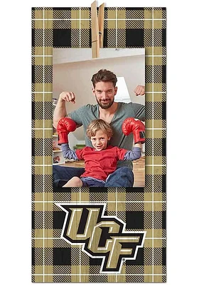 UCF Knights Plaid Clothespin Sign - Green