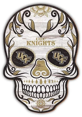 UCF Knights 12 Inch Sugar Skull Sign - Green