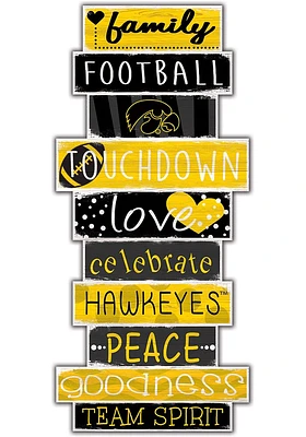 Iowa Hawkeyes Celebrations Stack 24 Inch Sign - Yellow