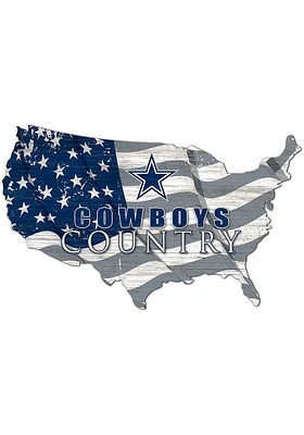 Dallas Cowboys USA Shape Flag Cutout Sign - Blue