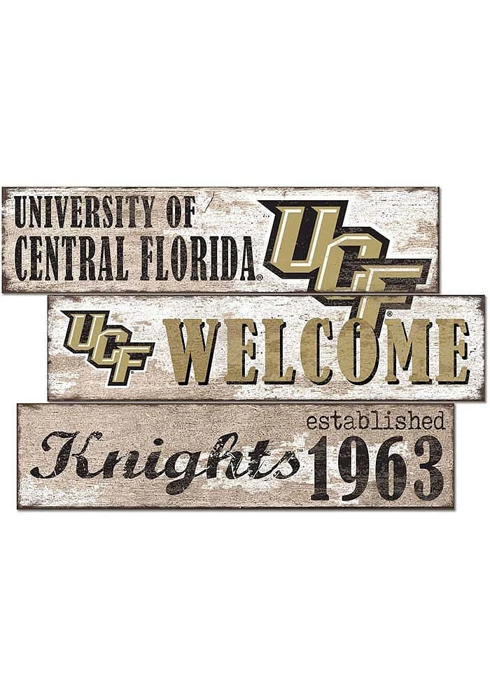 UCF Knights Welcome 3 Plank Sign - Green