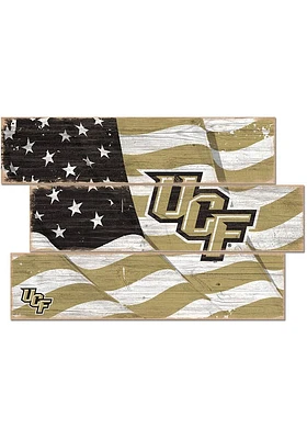 UCF Knights Flag 3 Plank Sign - Green