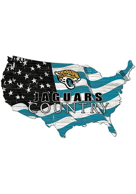 Jacksonville Jaguars USA Shape Flag Cutout Sign - Blue