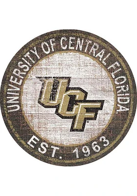 UCF Knights Round Heritage Logo Sign - Green