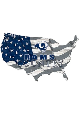 Los Angeles Rams USA Shape Flag Cutout Sign - Blue