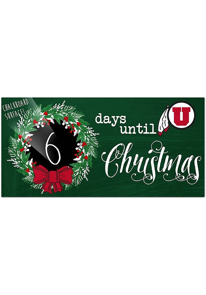 Utah Utes Chalk Christmas Countdown Sign - Red
