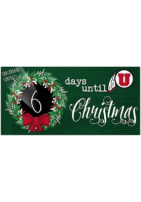 Utah Utes Chalk Christmas Countdown Sign - Red