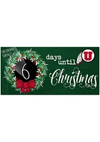 Utah Utes Chalk Christmas Countdown Sign - Red