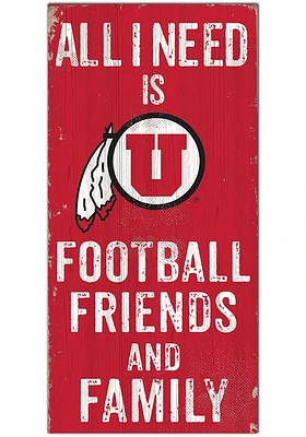 Utah Utes Football Friends and Family Sign - Red