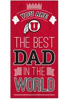 Utah Utes Best Dad in the World Sign - Red