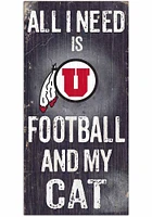Utah Utes Football and My Cat Sign - Red