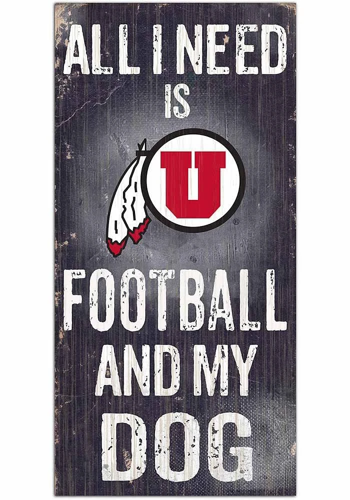 Utah Utes Football and My Dog Sign - Red
