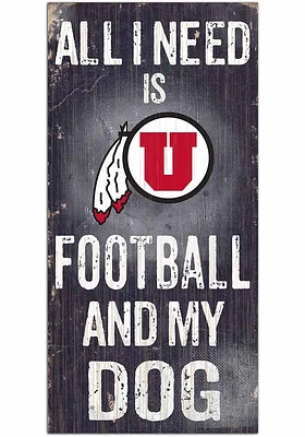Utah Utes Football and My Dog Sign - Red