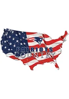 New England Patriots USA Shape Flag Cutout Sign - Navy Blue