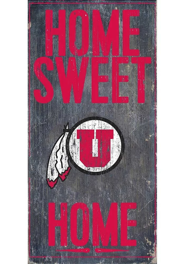 Utah Utes Home Sweet Home Sign - Red