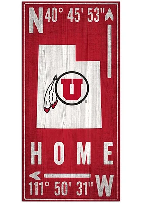 Utah Utes Coordinate Sign - Red