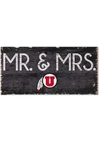 Utah Utes Mr and Mrs Sign - Red