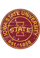 Iowa State Cyclones Established Date Circle 24 Inch Sign - Red