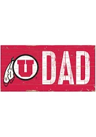 Utah Utes DAD Sign - Red