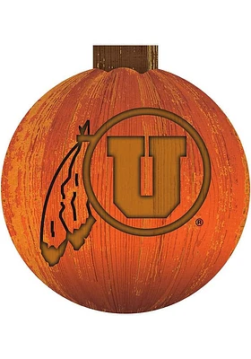 Utah Utes Halloween Pumpkin Sign - Red