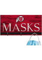Utah Utes Team Color Mask Holder Sign - Red