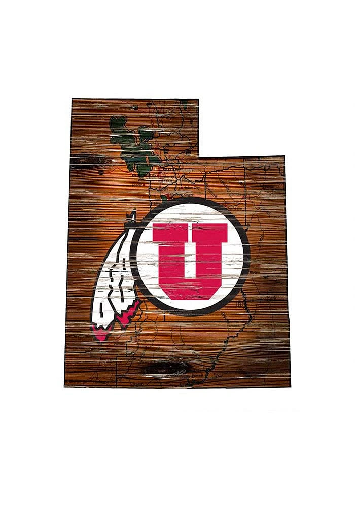 Utah Utes Mini Roadmap State Sign - Red